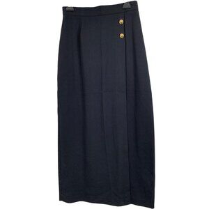 Vintage Kathie Lee Black Midi Pencil Skirt Size 6 USA  zip EUC RFF10519